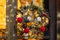 Christmas wreath on the door Royalty Free Stock Photo