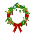 Christmas wreath. Fir evergreen wreath Royalty Free Stock Photo