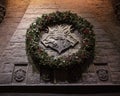 Christmas Wreath in The Great Hall of Hogwarts, at Leavesden Studios, UK Royalty Free Stock Photo