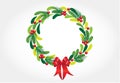 Christmas wreath greetings card vector Royalty Free Stock Photo