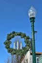 Christmas Wreath and Lamppost