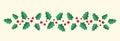 Christmas wreath leafs banner