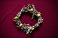 Christmas wreath made of dried twigs and lichens