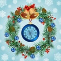 Christmas wreath made of fir branches. Royalty Free Stock Photo