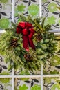 Christmas Wreath, Pinecones, Red Bow