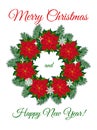 Christmas wreath of poinsettia flowers Royalty Free Stock Photo