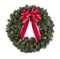 Christmas wreath with red bow Royalty Free Stock Photo