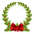 Christmas wreath with red bow