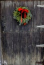 Christmas wreath with red bow Royalty Free Stock Photo