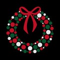 Christmas Wreath Silhouette Vector Icon Festive Logo Design for Printable Holiday Projects Royalty Free Stock Photo