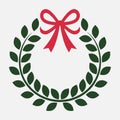 Christmas Wreath Silhouette Vector Icon Festive Logo Design for Printable Holiday Projects Royalty Free Stock Photo