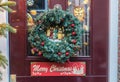 Christmas wreath with text Merry Christmas