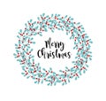 Christmas vector wreath .Merry Christmas. Happy New Year. Royalty Free Stock Photo