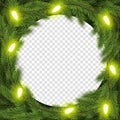 Christmas wreath vector illustration for greeting card, poster and banner. Royalty Free Stock Photo