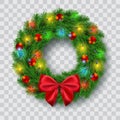 Christmas wreath vector illustration Royalty Free Stock Photo