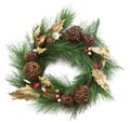 Christmas wreath on white background Royalty Free Stock Photo