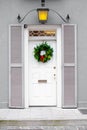 Christmas Wreath on White Door