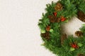 Christmas wreath on a white wall