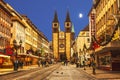 Christmas Wurzburg with cathedral St. Kilian at night, Bavaria