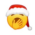 Christmas Yawning face Large size of yellow emoji smile