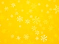 Christmas yellow background with snowflakes