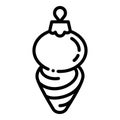 Christmas yellow cone tree toy icon, outline style