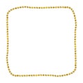 Christmas yellow garland with round beads in a square frame Royalty Free Stock Photo