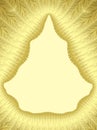 Christmas Yellow Gold Border. Shape of a Christmas tree. Holiday