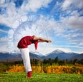 Christmas yoga as clock Royalty Free Stock Photo