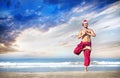 Christmas yoga on the beach