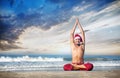 Christmas yoga on the beach