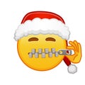 Christmas zipper-mouth face Large size of yellow emoji smile