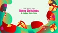 Minimalist Christmas Web Template with Blank White Copy Space. abstract fluid vector illustration Royalty Free Stock Photo