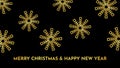 Christmas dark background with gold snowflakes Royalty Free Stock Photo