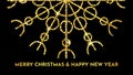 Christmas dark background with gold snowflakes Royalty Free Stock Photo
