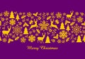 Christmas banner with abstract ornamental pattern, vector background Royalty Free Stock Photo