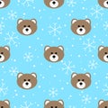 Christmas Bear Head Seamless Pattern Royalty Free Stock Photo