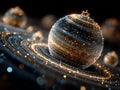 Christmasgiftbox-A cosmic ornament with swirling lights, celestial glow, and galactic elegance Royalty Free Stock Photo