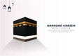 Islamic greeting card with Hajj mabrour calligraphy. Hajj mabrour background with ka`bah