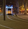 Christmass lights on a tram Royalty Free Stock Photo