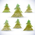 Christmass tree vector set. Royalty Free Stock Photo