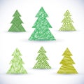 Christmass tree vector set. Royalty Free Stock Photo