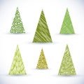 Christmass tree vector set. Royalty Free Stock Photo