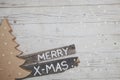 Christmassy grey wood background with decoration Royalty Free Stock Photo