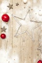 Christmassy grey wood background with decoration Royalty Free Stock Photo