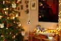 Christmassy Illuminated Interior with Cut Crystal Tag Royalty Free Stock Photo