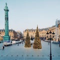 Christmast at the place Vendome, view of the luxuary square in Paris, France