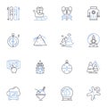 Christmastide line icons collection. Joyful, Festive, Cheerful, Holly, Jolly, Reindeer, Tinsel vector and linear