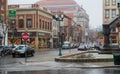 Christmastime 2017 in Troy NY downtown during snow storm