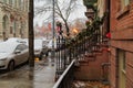 Christmastime 2017 in Troy NY downtown during snow storm